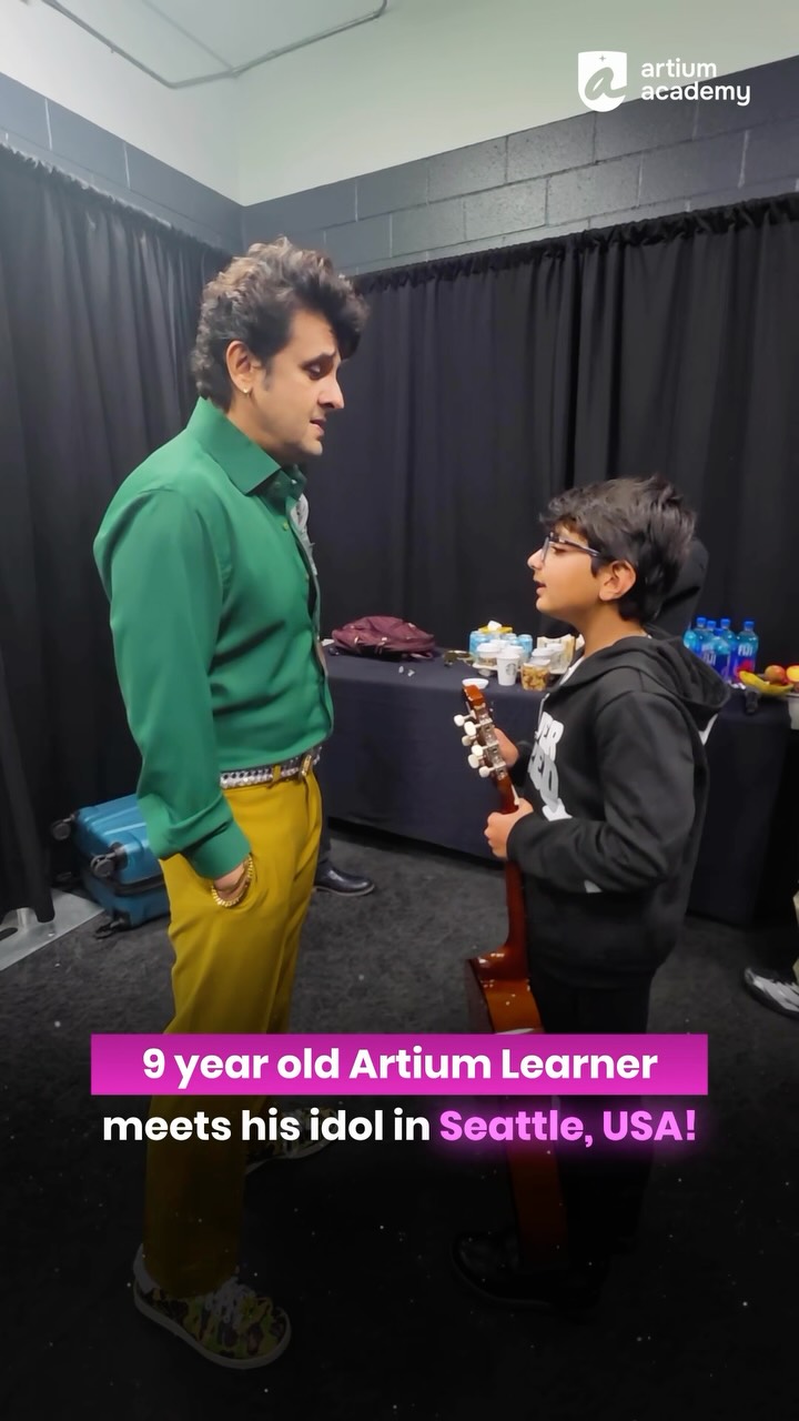 9-Year-Old Adwit Meets Patron-in-Chief Sonu Nigam in Seattle