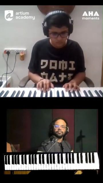 Vedaanth Soni plays piano in an AHA Moment